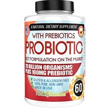 Probiotics 20 Billion CFU Plus 100mg Prebiotic Fiber Digestive Enzyme Support Probiotic Supplement, 1, 상세참조