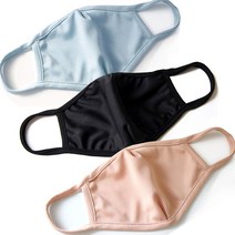 [행복한백화점][코튼랩]국산 여름용 면 마스크 자외선차단 3매, 블랙 3매, L