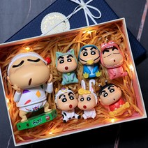 짱구는 못말려 피규어 생일 파티 장식품 핸드메이드(선물 박스+조명등), 세트2