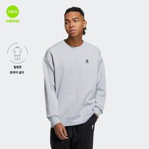 adidas아디다스neo남자와 여자 커플 플러스 벨벳 두꺼운 스포츠 라운드 칼라 긴 소매 코팅 스웨터HY9654
