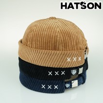 [햇츠온]H2134-014 HatsON 브랜드 남자 여자 겨울 사계절 와치캡 골덴 비니 챙없는 모자 AA