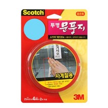 스카치 투명문풍지 좁은 폭 4m + 2m, 1개