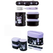 쿠로미 보온 도시락통 가방 포크 케이스 세트 스텐 어린이 성인 학생 560ml 0283