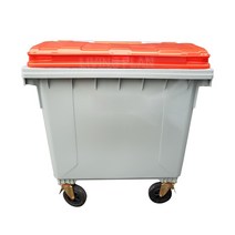 리빙플랜 상차용 분리수거함 평면 1100L, 주황