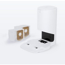 로봇청소기 로보트 자동 청소기 ecovacs 비움 스테이션 및 ecovacs deebot ozmo t8t9 max 더스트 박스 베이스 스테이션 호환되는 일회 가방, t8 t9 max용 흰색, 영국