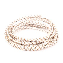 인조가죽 메쉬끈 4MM - 화이트 1M, 단품