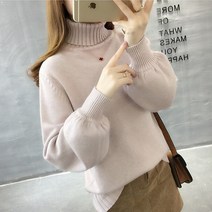 스웨터니트이너셔츠 목폴라 여성 두꺼운 풀오버 후드 겨울 가을 신 와이드 루즈핏 핏아우터 긴 소매 316811929