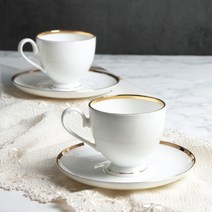 행남자기 뉴골드라인 커피잔4P 본차이나 고급찻잔세트