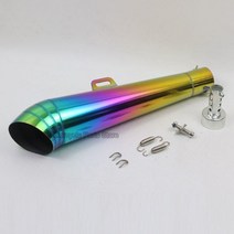 바이크 오토바이 배기 48.8MM 51MM 유니버설 입구 수정 머플러 파이프 튀김 튜브 탈출 모토 스테인레스 스틸, [09] E 51MM, 09 E 51MM