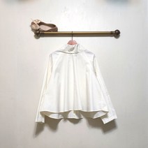 [무배]하이넥 포플린 빅카라 A라인 블라우스 셔츠 2가지 스타일 연출가능