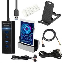 터치 모니터 노트북 보조모니터 3.5 인치 IPS 듀얼 타입-C 보조 화면 컴퓨터 CPU GPU RAM HDD 자유롭게 AIDA64 미니 USB 디스플레이, [01] White
