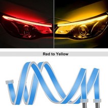 ANMINGPU-순차 DRL LED 스트립 방향 지시등 황색 밝고 유연한 Drl Led 주간 주행등 자동차 헤드라이트 1쌍, red turn yellow_CHINA | 30cm