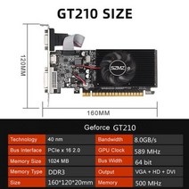 게임용 비디오 카드 컴퓨터 그래픽 RX580 PCI-E X16 DDR3 DDR5 GDDR5 HD VGA DVI GT730 GT610 GT210 1 GB 2 4 8GB, [06] GT210 1G DDR3