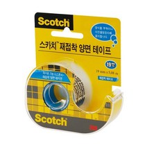 (3M) 238 재접착 양면 테이프 디스펜서 19mmX5.08M, 1개
