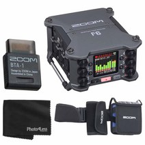 Zoom F6 6-입력 / 14-트랙 멀티트랙 필드 레코더 + BTA-1 블루투스 어댑터 PCF-6 보호 케이스 Photo4Less 블랙 클리닝 천 - 최고의 가치 액세서리 녹음