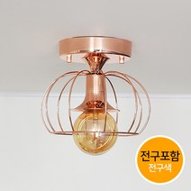 조명프라자 크라운 직부등, 로즈골드+전구포함(LED볼구-노란빛)