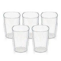 엔에프락 깨지지 않는 트라이탄 컵 5개 세트_사각형_투명, 없음