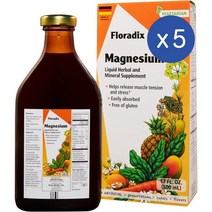 플로라딕스 플로라딕스 마그네슘 글루코네이트 시트레이트 복합 카모마일 펜넬 액상 500ml FLORADIX Floradix Magnesium Vegetarian Liquid, 5개