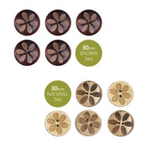 원목 꽃 나무 단추 30mm 5개 뜨개질 부자재 DIY 인형, 30mm브라운