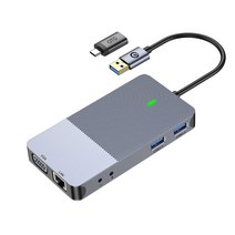 노트북도킹스테이션 c타입 usb 포트 멀티허브 유형 도크 듀얼 어댑터 스테이션, 없음