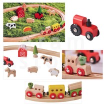 나무기차장난감 세트 아기원목장난감 아기나무장난감 기차장난감