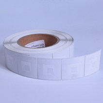 도난방지텍 금속탐지기 도난방지 1000 개/roll RF 8.2Mhz EAS 연약한 상표 공백 4x4cm rf 도난 방지 스티커 슈퍼마켓 소매점 안전 경보