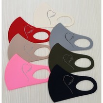 @ 패션 큐빅마스크 @ [품명: ss4 하트 ], 빨강, L, 1개