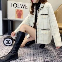 블링앤수 여성 일반카라 트위드 브이넥 데일리 자켓 KZZ378