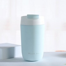 뚜껑이 있는 스테인레스 스틸 텀블러 이중 벽 진공 커피 컵 머그잔 단열 텀블러 컵 명품텀블러 새지않는텀블러 자이언트텀블러 신입사원선물 쉐이크텀블러 가벼운보온병 대용량텀블러, 500ML, 하늘색