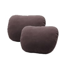 소울랜드 목쿠션 목베개 목받침 2p 헤드레스트 거치대 차량목베개 자동차목배게 차량용목쿠션 차량목쿠션 차량용, 다크브라운(2개)