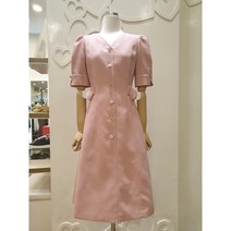 샤틴 클레식 리본 포인트 브이넥 원피스