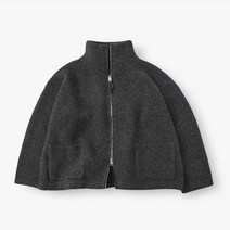 LAFUDGESTORE 라퍼지스토어 오버핏 부클레 집업 니트_Dim Gray_국내매장정품