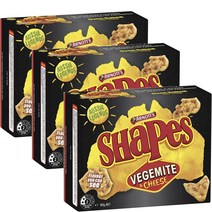 Arnotts Shapes Crackers Vegemite n Cheese 호주 아노츠 쉐이프 크래커 베지마이트 앤 치즈 165g 3팩 과자