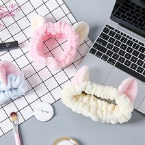 리브이마켓 고양이 세안 헤어밴드 세수 세면 머리띠, 1개, 핑크