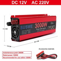 차랑용 인버터 캠핑용 순수 사인파 인버터 DC 12V to AC 휴대용 전원 전압 변환기 자동차 태양광, 04 3000W_02 24V_01 220V