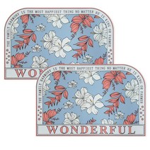 누비앤 빨아쓰는 규조토 소프트 욕실 발매트 2개, 2개입, 플라워 블루