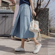 [마이더스비] 도이 데님 랩 치마바지 [전체밴딩]