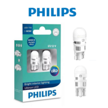 하이퍼포먼스 (PHILIPS) 필립스 울티논 T10전구 LED실내등 6000K 화이트 미등 번호판등 차량용 12V, 2개 - 1세트