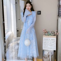 신혼여행 사이판 투피스 롱원피스 여름바캉스원피스 괌패션 비치웨어 휴가 플로럴 비치 브라탑, XL 권고 116-125G, A47-투피스