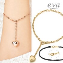 러블리 1+1 14K 18K 통통 하트 드롭 여자 여성 명품 금 볼드 체인 팔찌 브랜드 추천