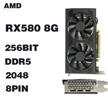 AMD-RX 580 8gb 비디오 카드 2048SP GDDR5 256Bit 6 핀/8 핀 Radeon GPU placa de Video RX580 8g 게임용 그래픽, [02] RX580 8G-B