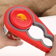 멀티 만능 쨈 유리병 안열릴때 뚜껑 쉽게 여는 기구 도구 병 따개 오프너, 4구 멀티오프너_레드