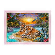 더나인에스제이 1000조각 직소퍼즐 액자세트 - 호랑이가족 모던핑크, 본상품
