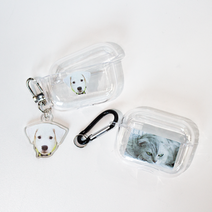 커스텀 에어팟 프로 투명 케이스 주문 제작 얼굴 반려견 반려묘 아기 아이사진 고양이 강아지 커플 단체