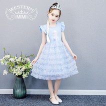 웨스턴 [당일배송] 최신상 겨울왕국 엘사 반팔 드레스 원피스 왕관 지휘봉 증정(색상랜덤) TOP1
