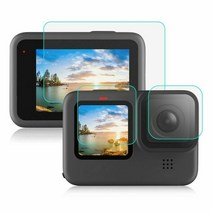 Gopro Hero 9 블랙 액션 카메라 용 LCD 디스플레이 강화 유리 필름 2 세트, 한개옵션0