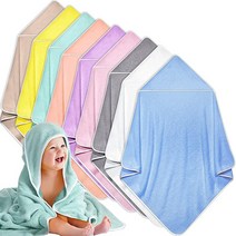 Moukeren 9팩 아기 목욕 타월 벌크 76.2 x 76.2cm(30 x 30인치) 부드럽고 흡수력이 좋은 아기 후드 타월 코랄 플리스 유아 타월 신생아 유아 목욕 타월 남아, Multi Colors