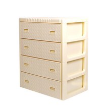 빅사이즈 그랜드 라탄 플라스틱 서랍장, 4단 아이보리