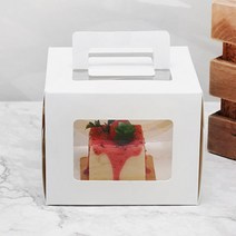미니케익 투명 창박스(+받침 11cm) 화이트