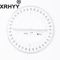XRHYY-대형 투명 원형 360 도 각도기 측정 도구 드로잉 눈금자 학생 문구 엔지니어용, 한개옵션0, 한개옵션0